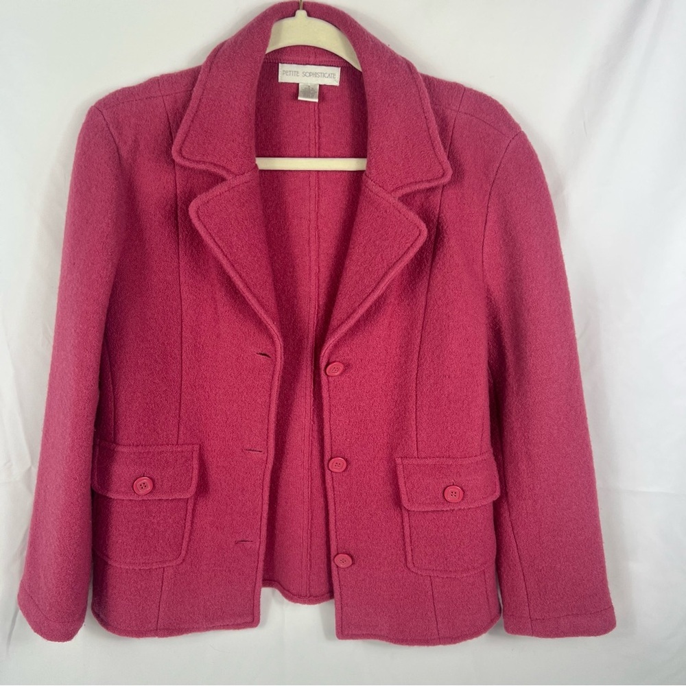 Petite Sophisticate Women's Pink Wool Blazer Jacket Vintage